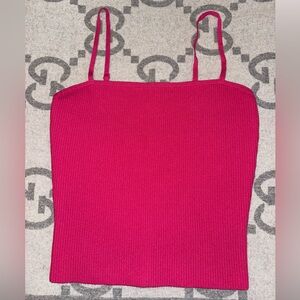 Babaton Fuchsia sculpt knit tank
